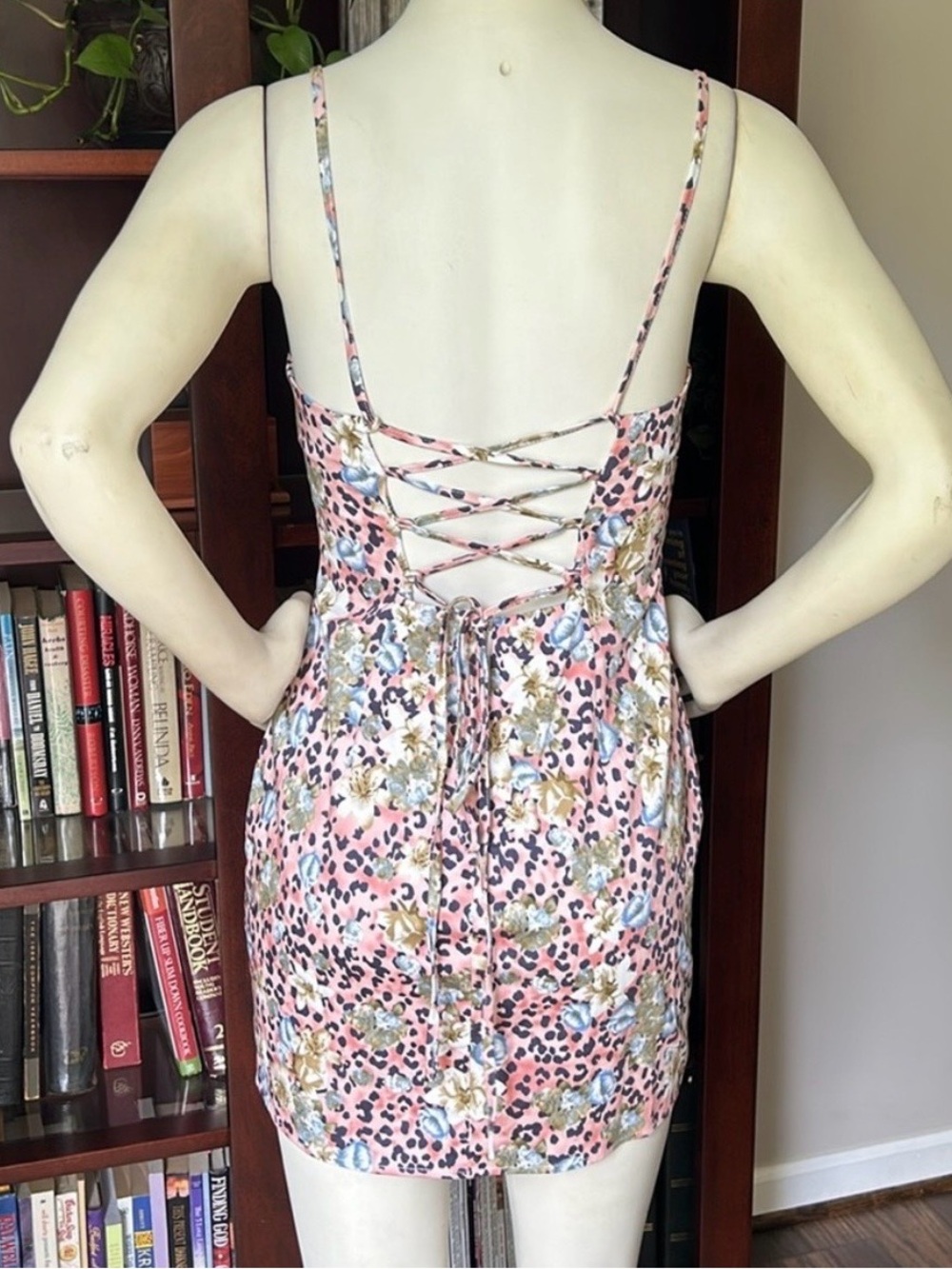 Princess Polly Floral Pink Lace-Up Back Mini Dress
